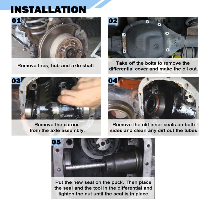 36487 Front Inner Axle Shaft Seal Fit for Dana 50/60/61 Axles Replaces for 36487 (2PCS)