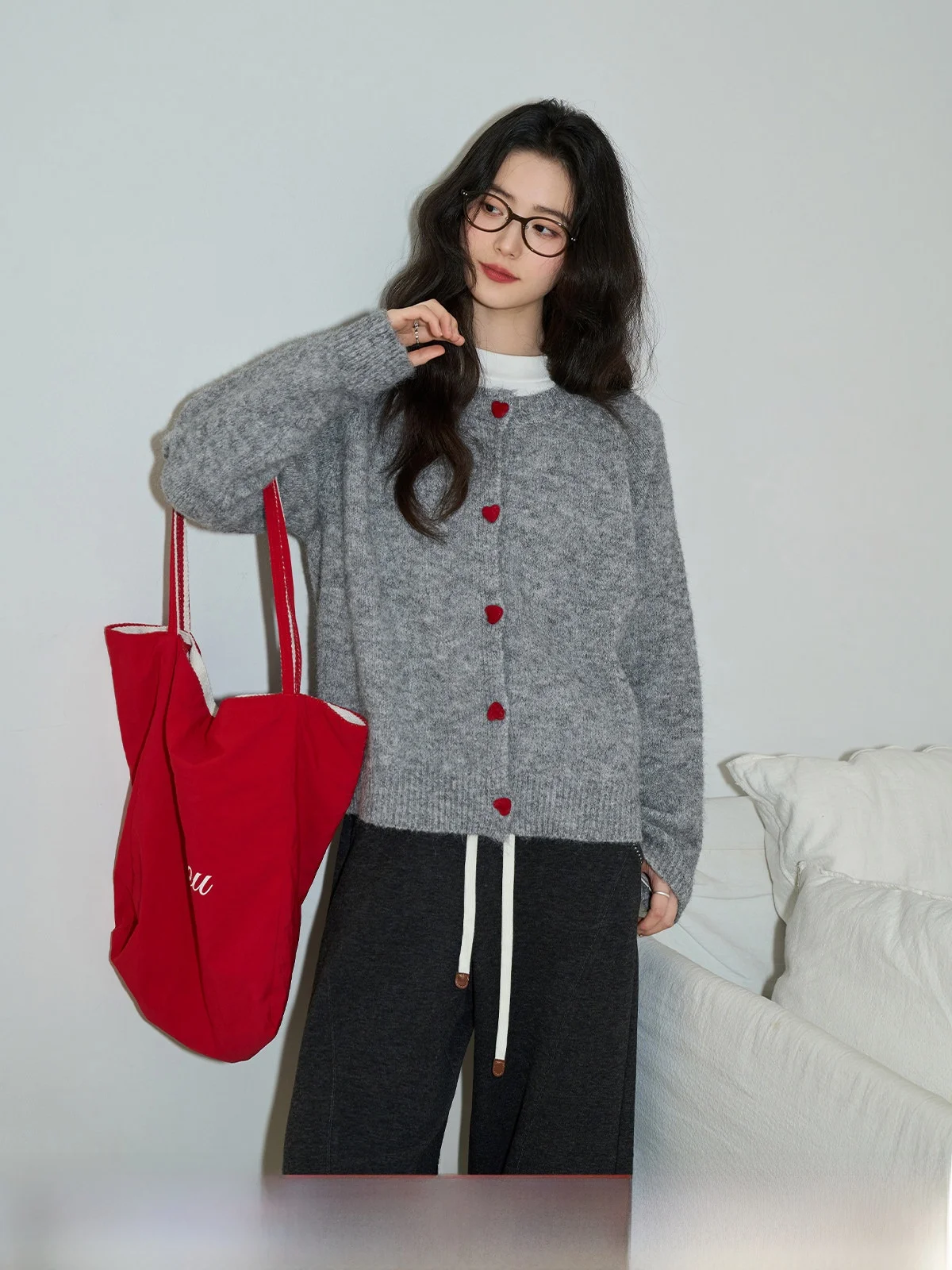 

Loose Long Sve round Ne ort Knitted Sweater Cardigan Women's Spring New Sle Lazy Soft Outerwear Comfortable Coat