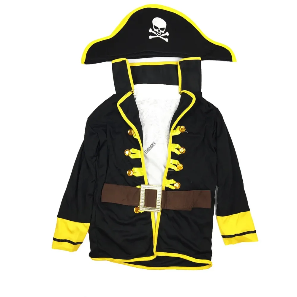 Purim Halloween Costume for Kids, Pirate Shirt, Deluxe, Fofo, Menino, Menina, Carnaval, Crianças, Piratas do Caribe