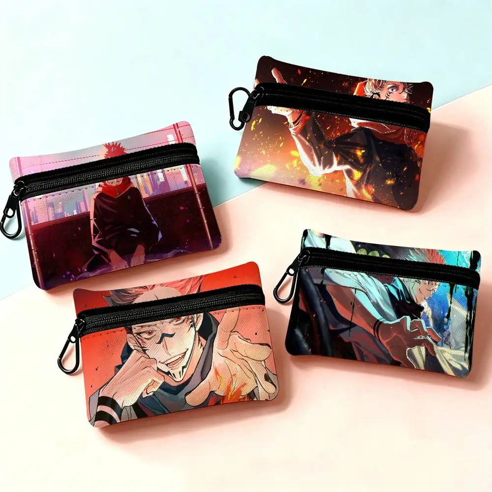 Jujutsu kaisen ryomen sukuna Wear-resistant Oxford Cloth Coin Purse Portable Backpack Hanging Card Storage Bag