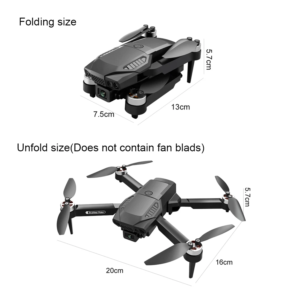 F198 Drone WiFi Brushless Máquina Elétrica, FPV RC Quadcopter Dobrável, Recuperação de Fluxo Óptico, Presente Toy, Novo, 2024