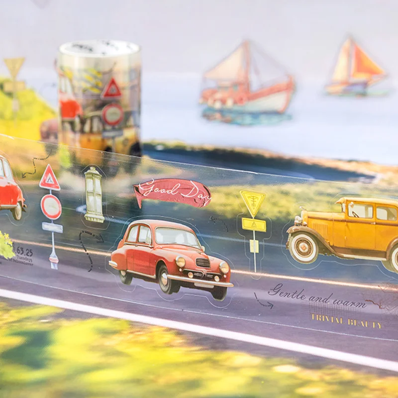 

Mr. Paper transportation masking tape 1 roll PET landscape tape record Home travel expenses hand book decoration accessories