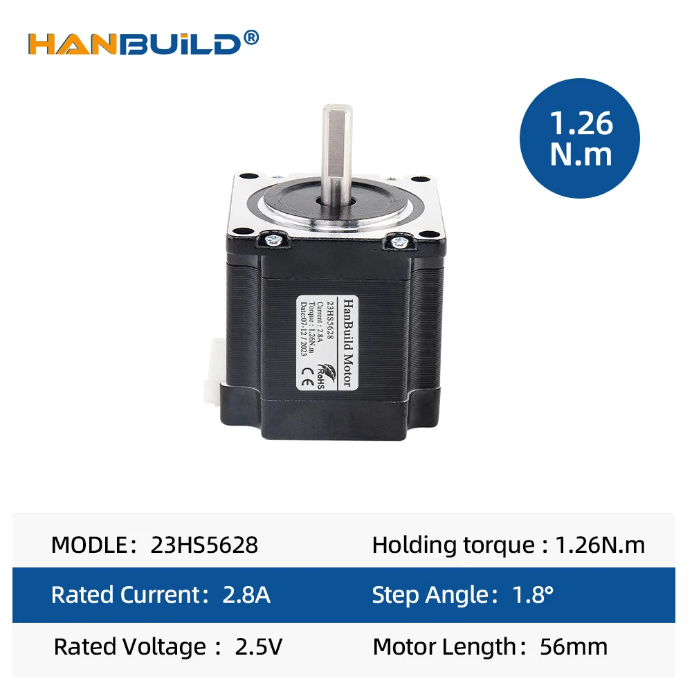 hanbuild NEMA23 Stepper Motor 23HS5628 2.8A 126N.cm 57 Series motor for CNC 3D Medical machinery  Stepper Motor  NEMA23