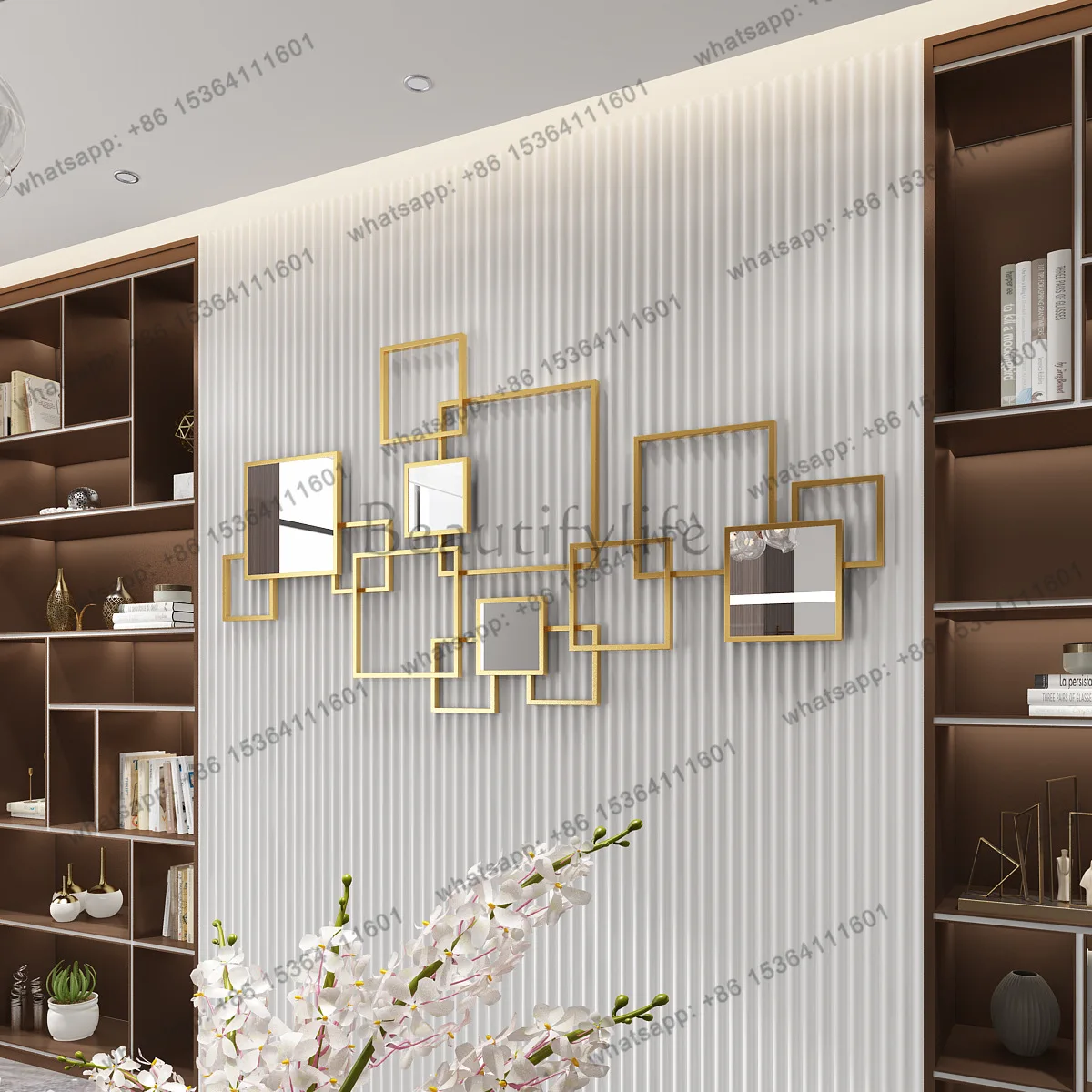 Modern background wall decorative pendant creative entrance decorative mirror wholesale