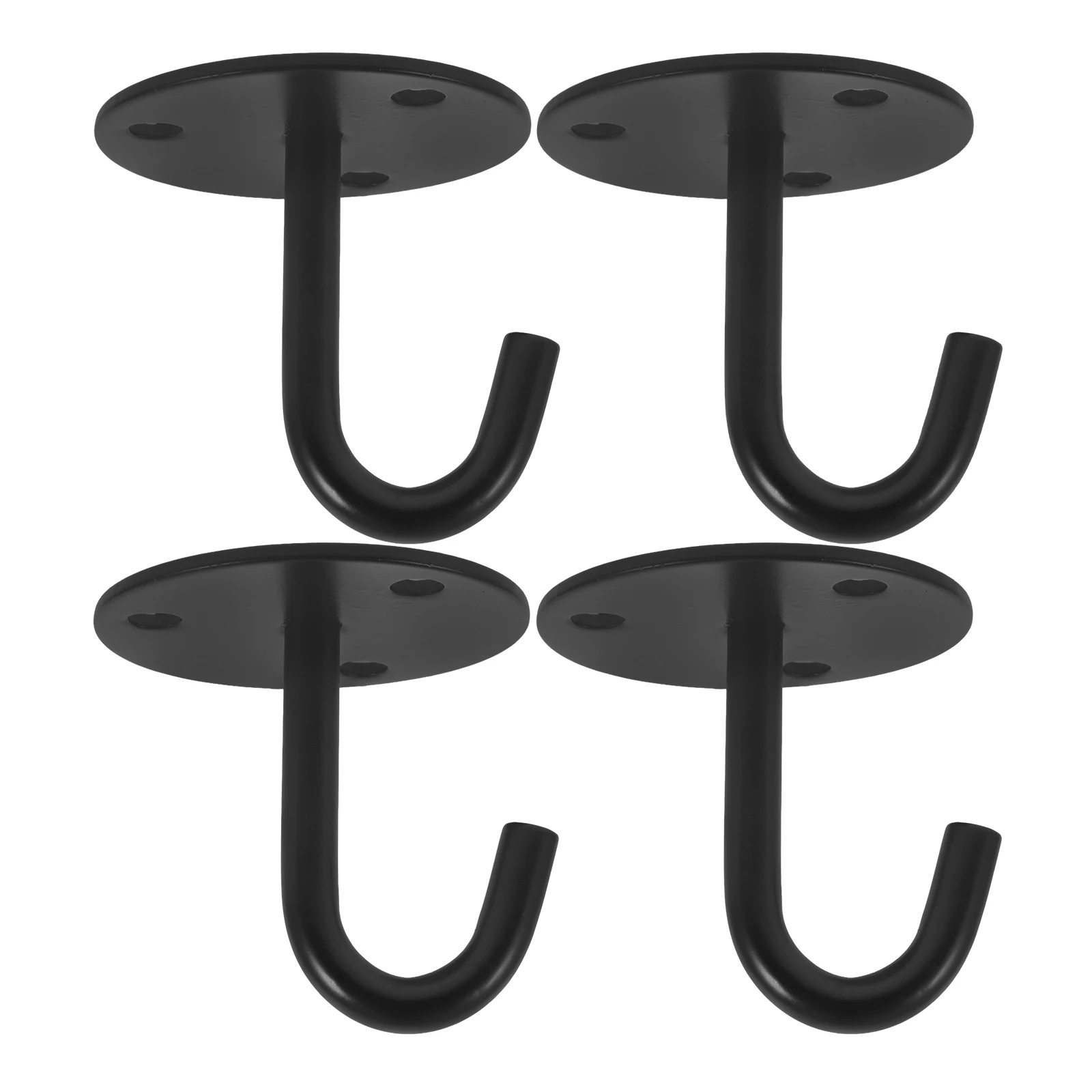 

4pcs Stainless Hooks Ceiling Mounted Hooks Black Ceiling Mount Rubber Buckle Sandbag Gym Fan Tools Expansion Bolt
