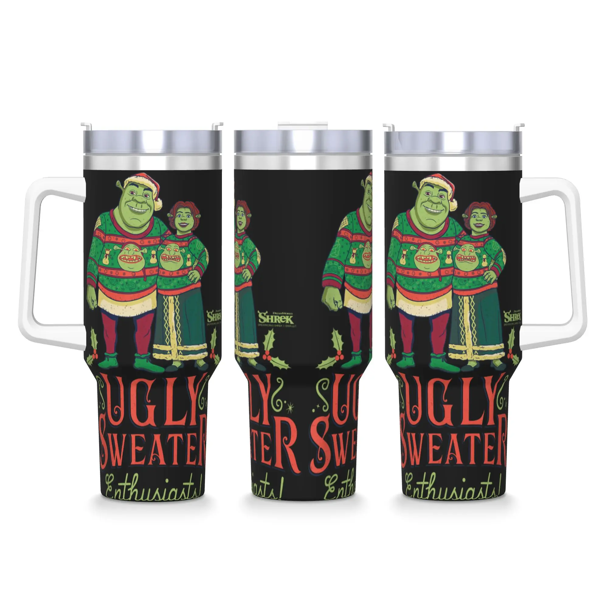 

Stainless Steel Tumbler Shrek and Fiona Ugly Thermal Cups Insulated Cold Drink Mugs Cup Driving Custom Water Bottle