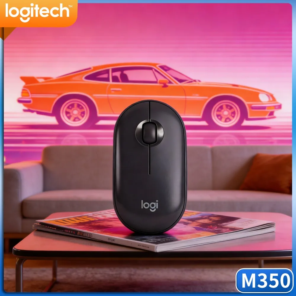 Logitech M350 PEBBLE Portable Travel Wireless Mouse Dual Mode Silent Click For Notebook PC Tablet Office Home Use