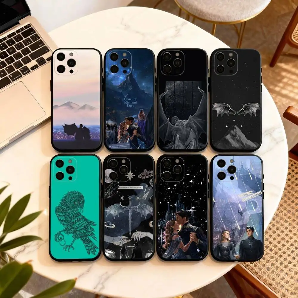 

Acotar A Court Of M-Mist And F-Fury Phone Case For iPhone 17,16,15,14,13,12,11 Plus,Pro Max,XS,Soft Silicone Black Cover