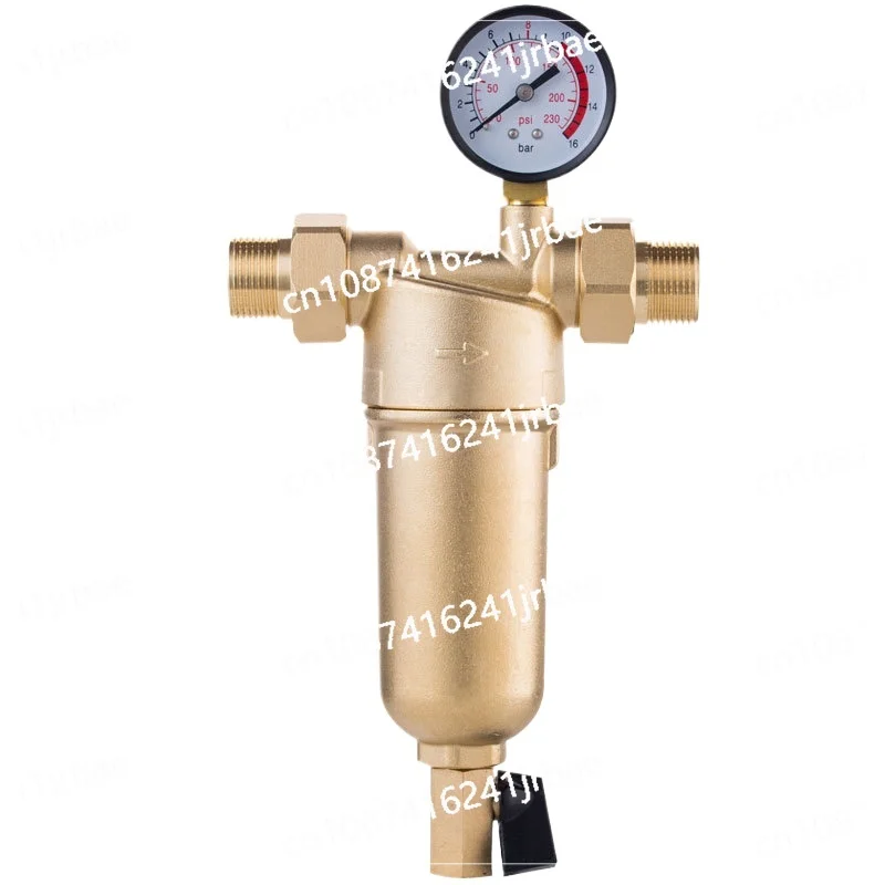 Pre-filter hot water filter whole brass purifier system stainless steel mesh prefiltro with gauge Hot Water