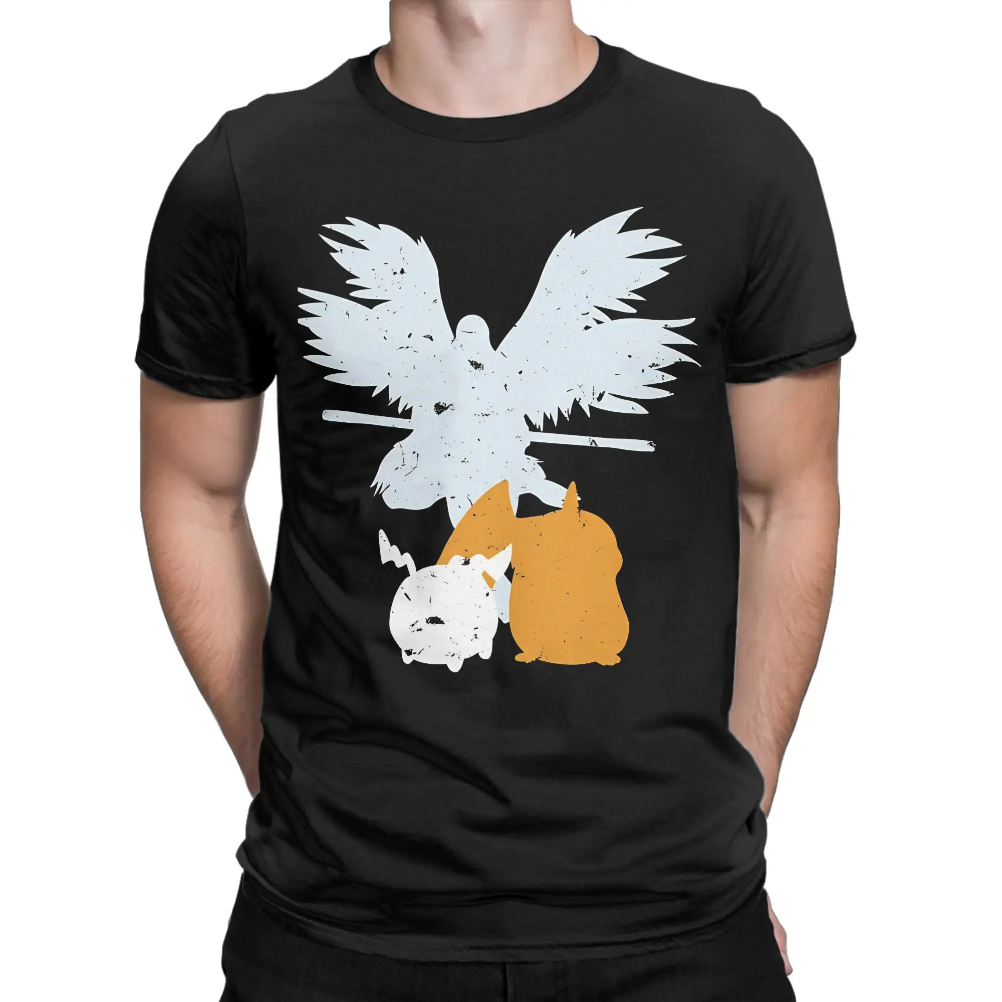 Patamon Evolution Novelty 100% Cotton T-Shirt D-Digimon Tops Tees For Men