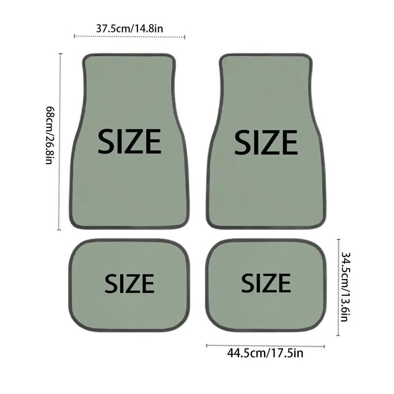 Collection Of 4 Durable All-Season Vehicle Floor Mats, Sturdy Non-Slip Universal Fit For Cars, Trucks, And Suvs, Featuring The A