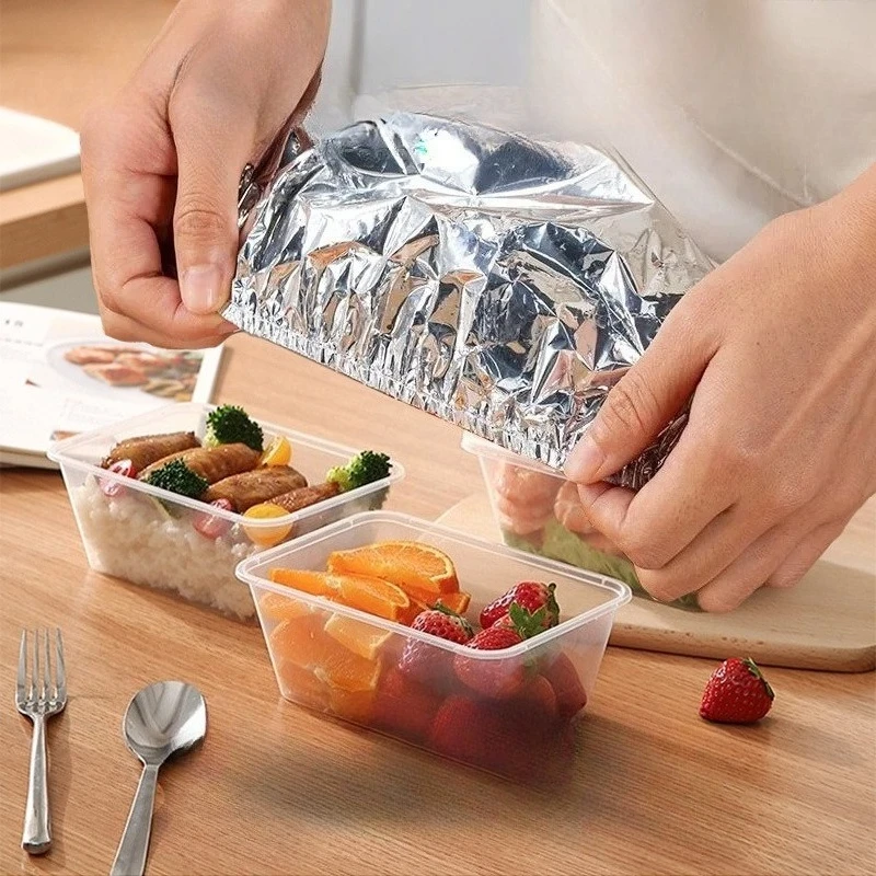 Disposable Food Insulation Cover Kitchen Aluminum Foil Film Circular Tin Foil High Temperature Resistant Household Wrap Cover