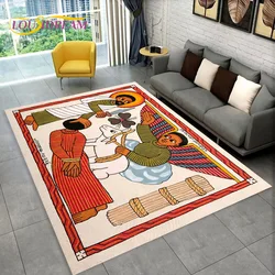 3D Africa Ethiopian Painting Art Custom Cartoon Area Rug Large,Carpet for Home Living Room Sofa Doormat Decor,Non-slip Floor Mat