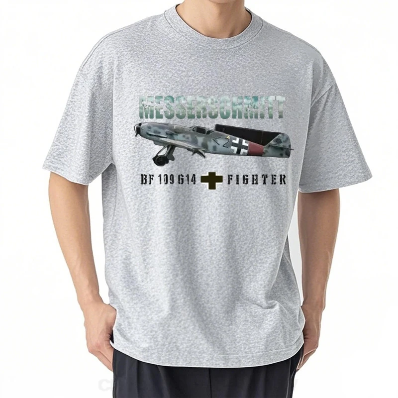 الحرب العالمية الثانية الألمانية Messerschmitt Bf 109 G14 مقاتلة تي شيرت 100% القطن س الرقبة الصيف قصيرة الأكمام عادية قميص رجالي حجم S-3XL #2