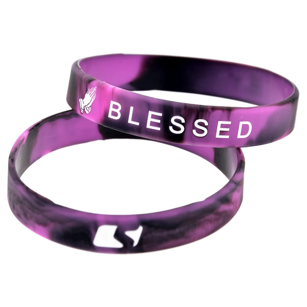1 PC Gesegnetes Silikon-Armband Glaube Hoffnung Liebe Handgelenksband Freundschaftsgeschenk Armreif Gebetsschrift-Schmuck – Detail 3