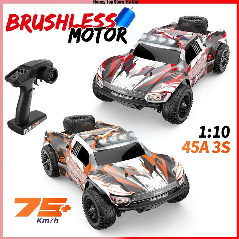 2.4G 1:10 Four-Wheel Drive Brushless Motor Full Scale High-Speed Racing RC Car 201e Off-Road Waterproof Remote Control Car Toys