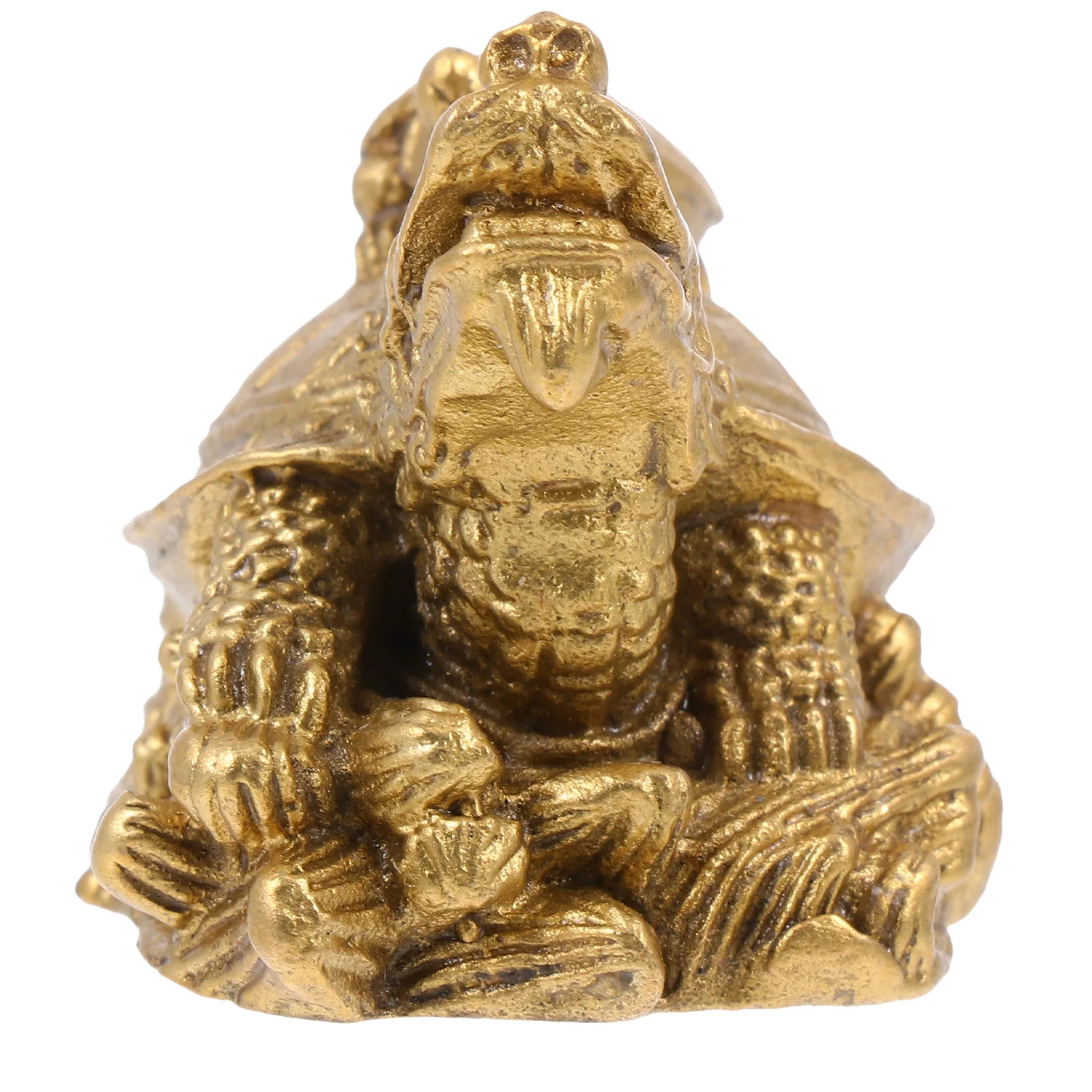 

1pc Decorative Copper Dragon Tortoise Ornament Exquisite Craft Adornment Flat Bottom Desktop Decor Resin Miniature Model