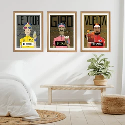 Cycling Race Posters Grand Cycling Tours France Italia Espana Canvas Painting Prints Bike Wall Art Pictures for Home Decoration