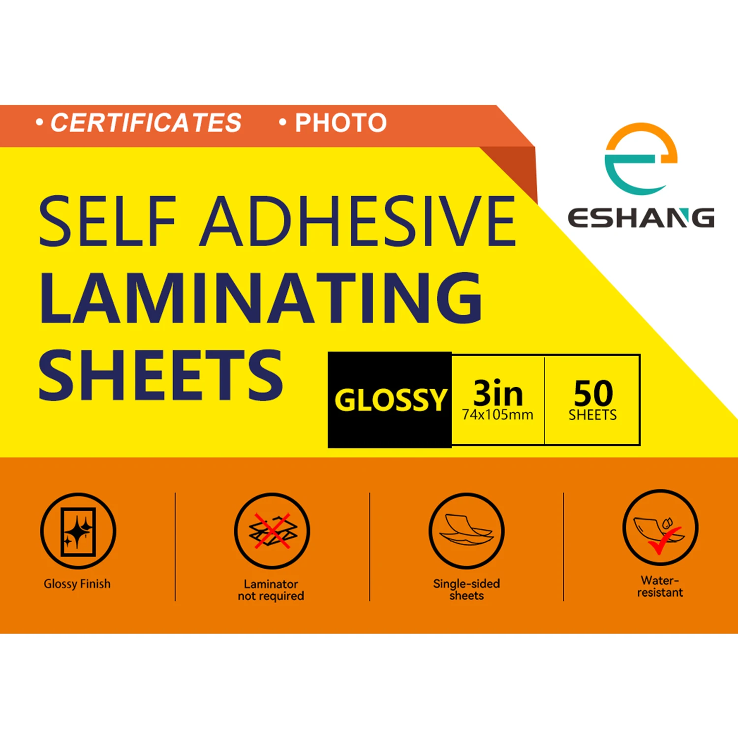 Glossy Self-Adhesive Laminating Sheets Transparent Vinyl Clear Overlay Lamination Sticker Paper for Document Protection