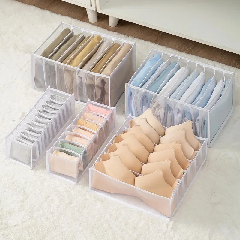

Drawer Organizers For Underwear Socks Bra Pants Compartment Storage Box Wardrobe Organizer Clothes Bra Dividers Grids Boxes