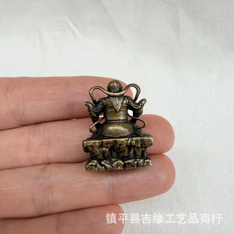 Brass Zhenwu Emperor Figurine for Home, Company, or Store Decoration, Mini Desktop Ornament
