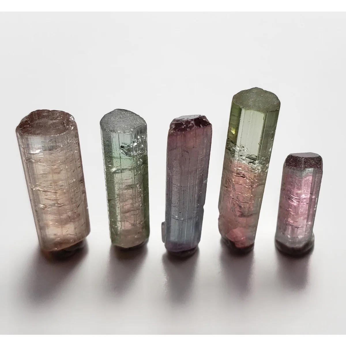 Brazilian Elbaite Crystal Points, 10g 5-15mm Rainbow Mix, Specimen Box for Desk Decor & Natural Stone Collection