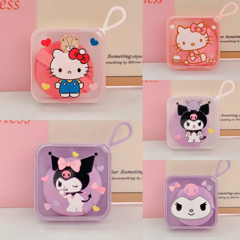 

Kawaii Hello Kitty Storage Box Air Cushion Cute Cartoon Dry Wet Sponge Makeup Egg Storage Box Women Products Student Wholesale