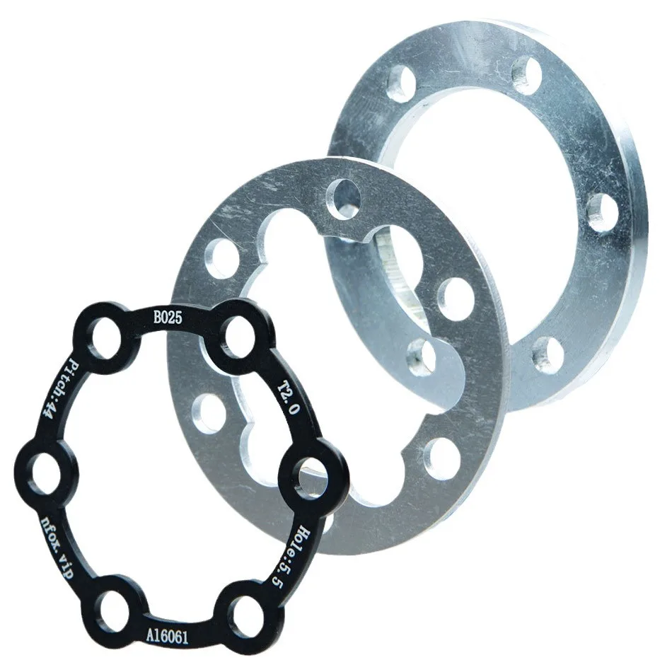 

Electric Scooter Brake Disc 3 Gaskets Bicycle 6 Holes 2 Washers 4 Hub 5mm Flower Drum Heightening Aluminum Pad Bike Black Washer