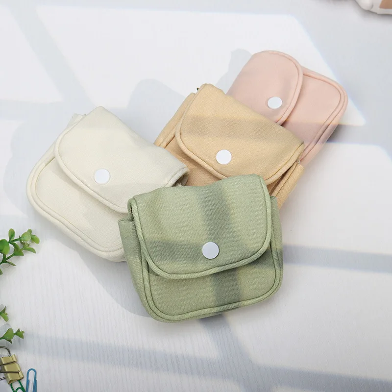 

1 Piece Simplicity Korean Fashion Coin Purse Solid Color Small Stuff Bag ID Photocard Earphone Lipstick Storage Bag for Girl