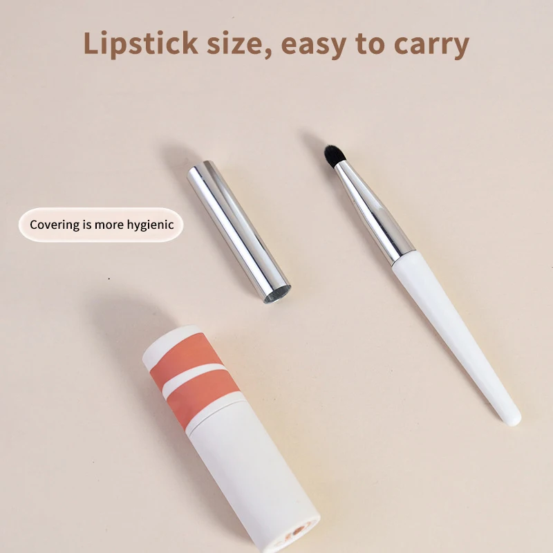 Round Head Lip Lipstick Brush With Cover Dual Use Concealer Smudge Brush Lip Gloss Applicator Travel Makeup Tools