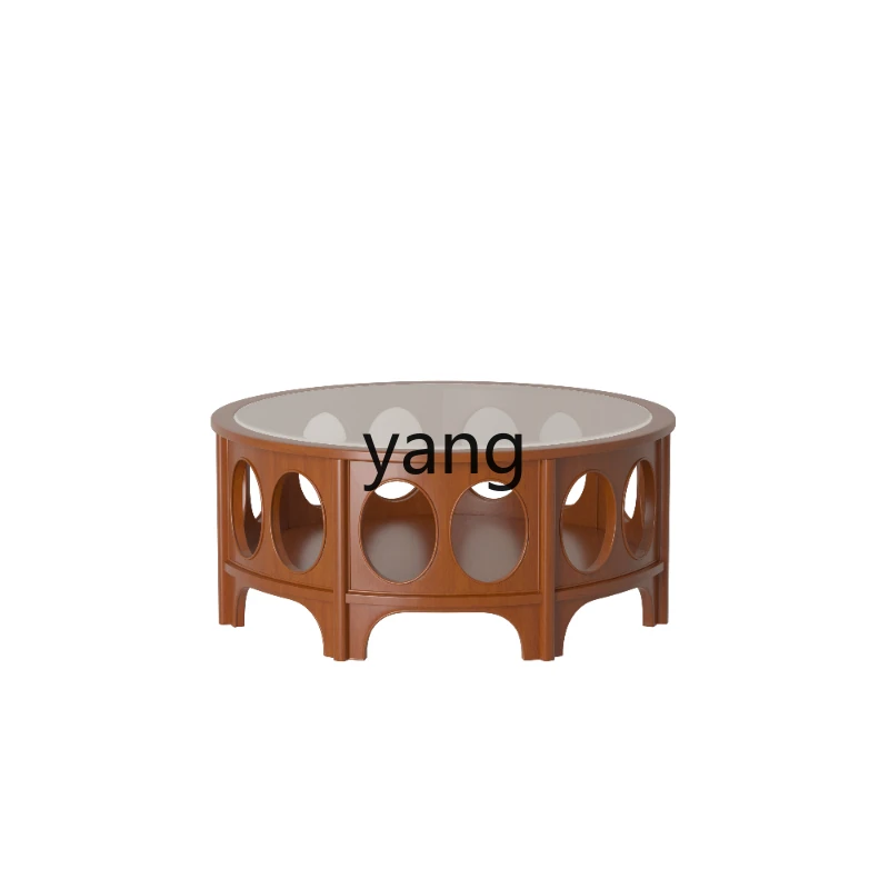 

LMM Simple round Tea Table Hollow Design Office Home Living Room Negotiation Tea Table
