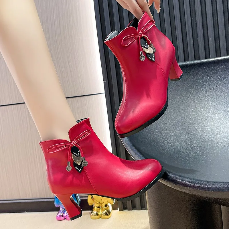 2025 high-heeled boots female spring and autumn single boots new women\'s shoes zip white waterproof Taiwan high-heeled shoes