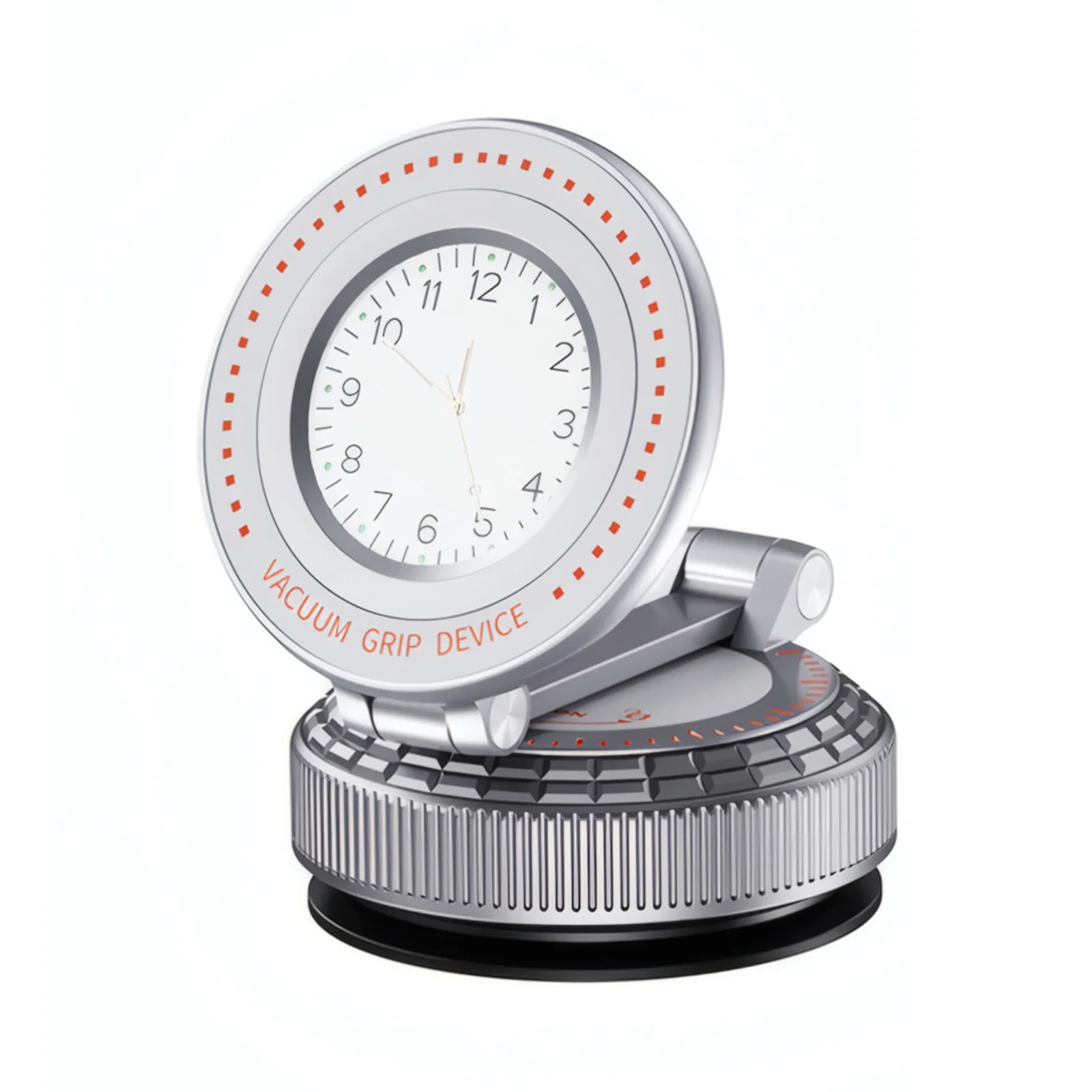 

Vacuum Suction Cup Magnetic Car Phone Holder with Clock Strong Magnet 360 Rotation Foldable Bracket for Smartphone