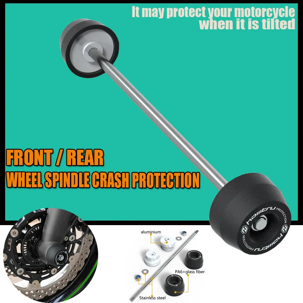 

Front Rear wheel Spindle Crash Protection For Triumph Bonneville T120 / Black / Street Twin / 2016-2023 Fall prevention