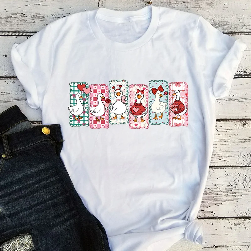 Love Goose Valentine's Day Shirt Funny Valentine's Day Tshirt Cute Goose Lover Gift Aesthetic Clothes m