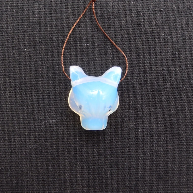 

Support For Custom Opalite Handmade Animal Leopard Head Fashion Pendant Bead 26x21x16mm 11.5g