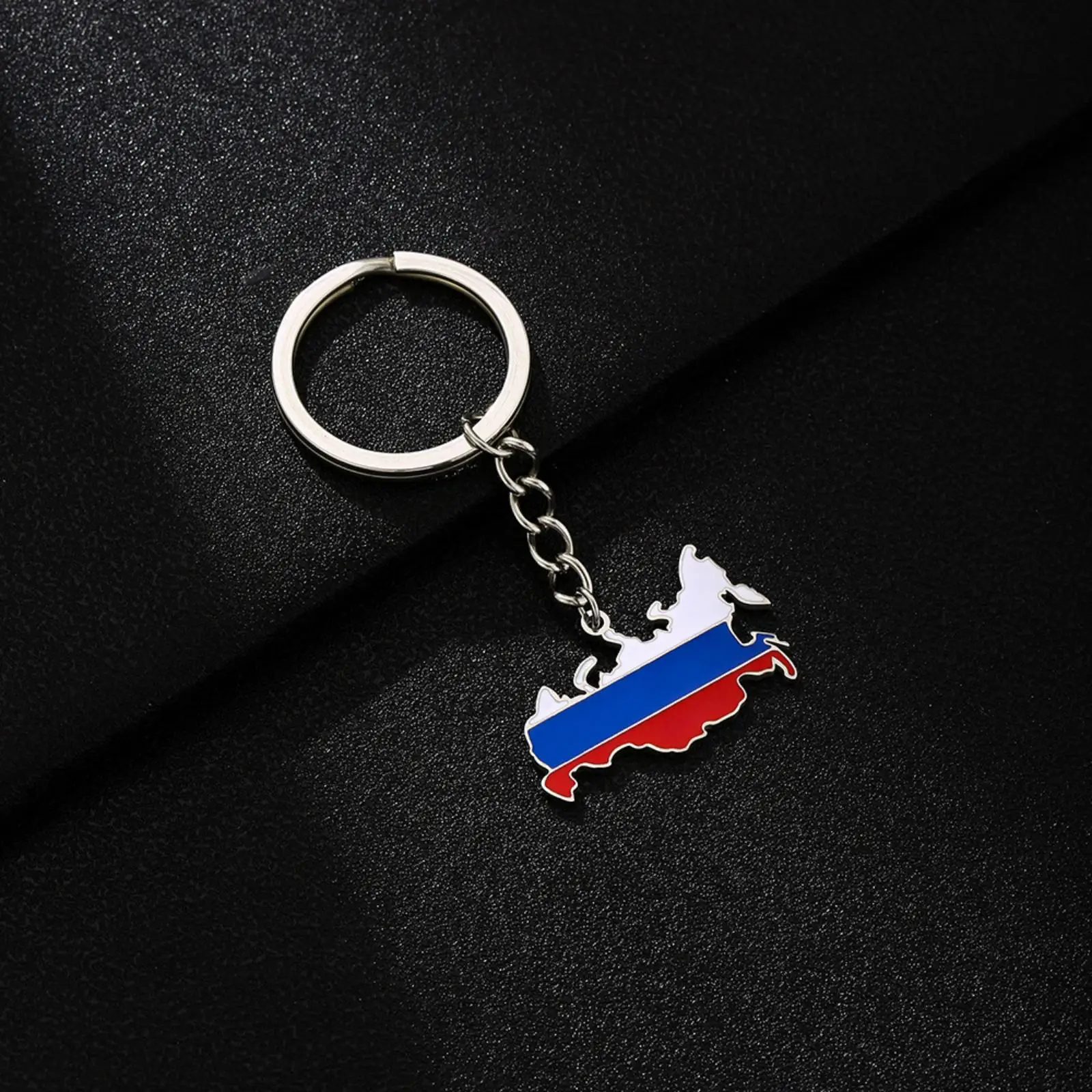 Russland-Kartenflaggen-Anhänger Schlüsselanhänger Edelstahl-Schmuck Schlüsselring Reisesouvenir Geschenk für Männer und Frauen – Detail 4