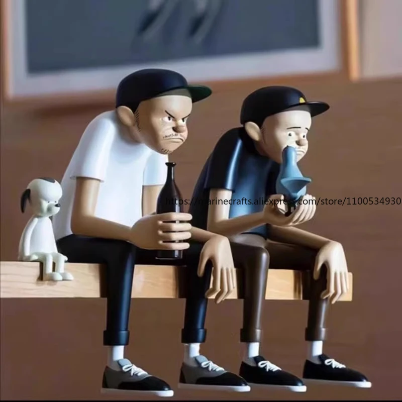 شخصية مجردة من Old Master Q شرب الكرتون الأطفال العصرية عناصر الديكور الراتنج المفروشات الناعمة النحت