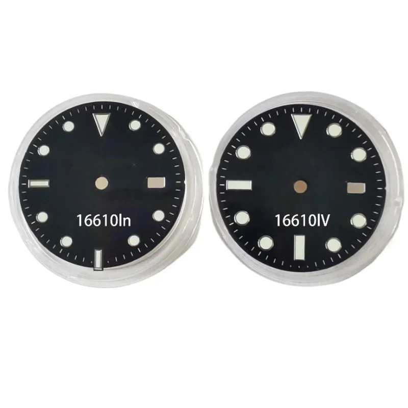 28.3mm Green Luminous Replacement Vintage SUB 16610 Watch Dial for 3135 Watch Movement Repair Parts