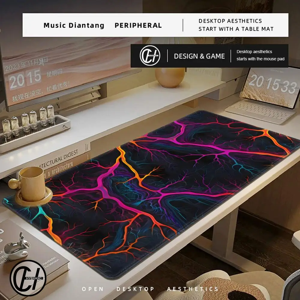 

Neon Neural Network Desk Mat Xxl Mouse Pad Gaming Room Decoration Desk mat Back Light PC Gamer Cabinet HYBXAXC Accessories