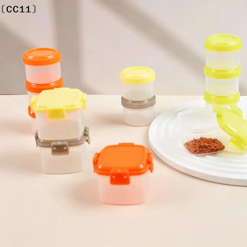 4Pcs Salad Dressing Containers  Plastic Twist Top Sauce Condiment Container With Lid Lunch Box Accessories〔CC11〕