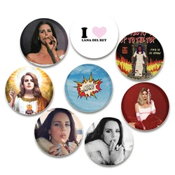 32/44/58mm Pop Singer Lana Del Ray Badge Fashion Round Tinplate Brooch Pins for Clother Backpack Jewelry Accessorie Gifts