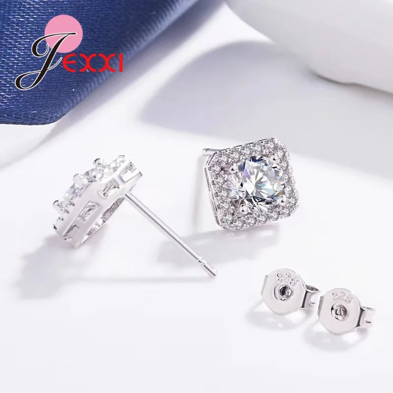 100% Real 925 Sterling Silver Jewelry Sets for Woman Female Super Shiny Cubic Zircon Stone Inlay Wedding Engagement Accessory