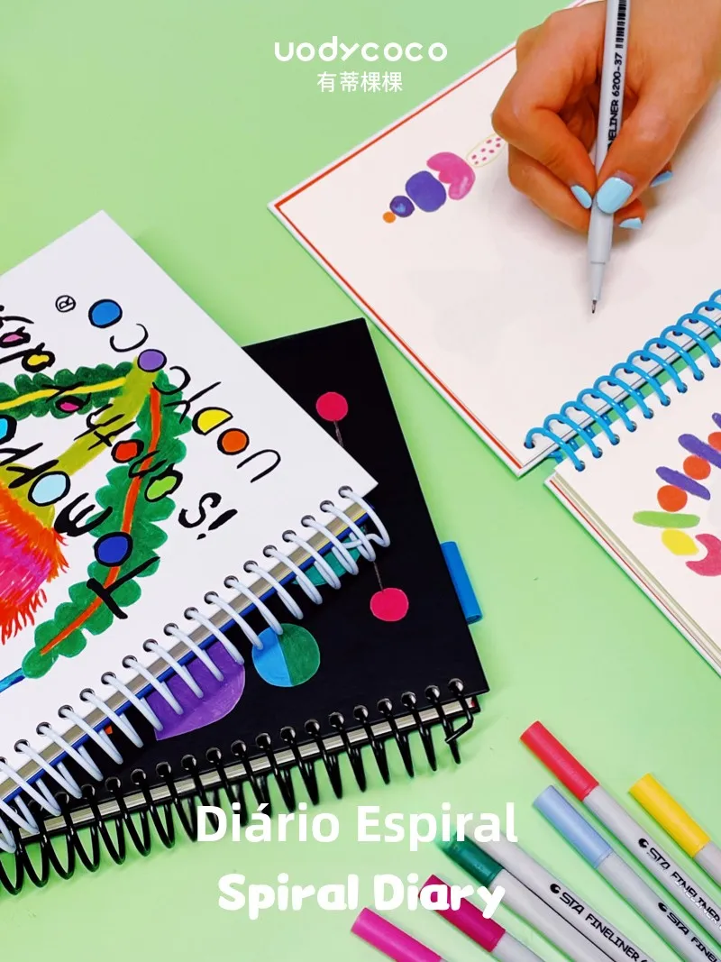 c-uody-original-con-ilustraciones-de-dibujos-animados-c-de-aprendizaje-ensado-diario-personal-diseno-flor