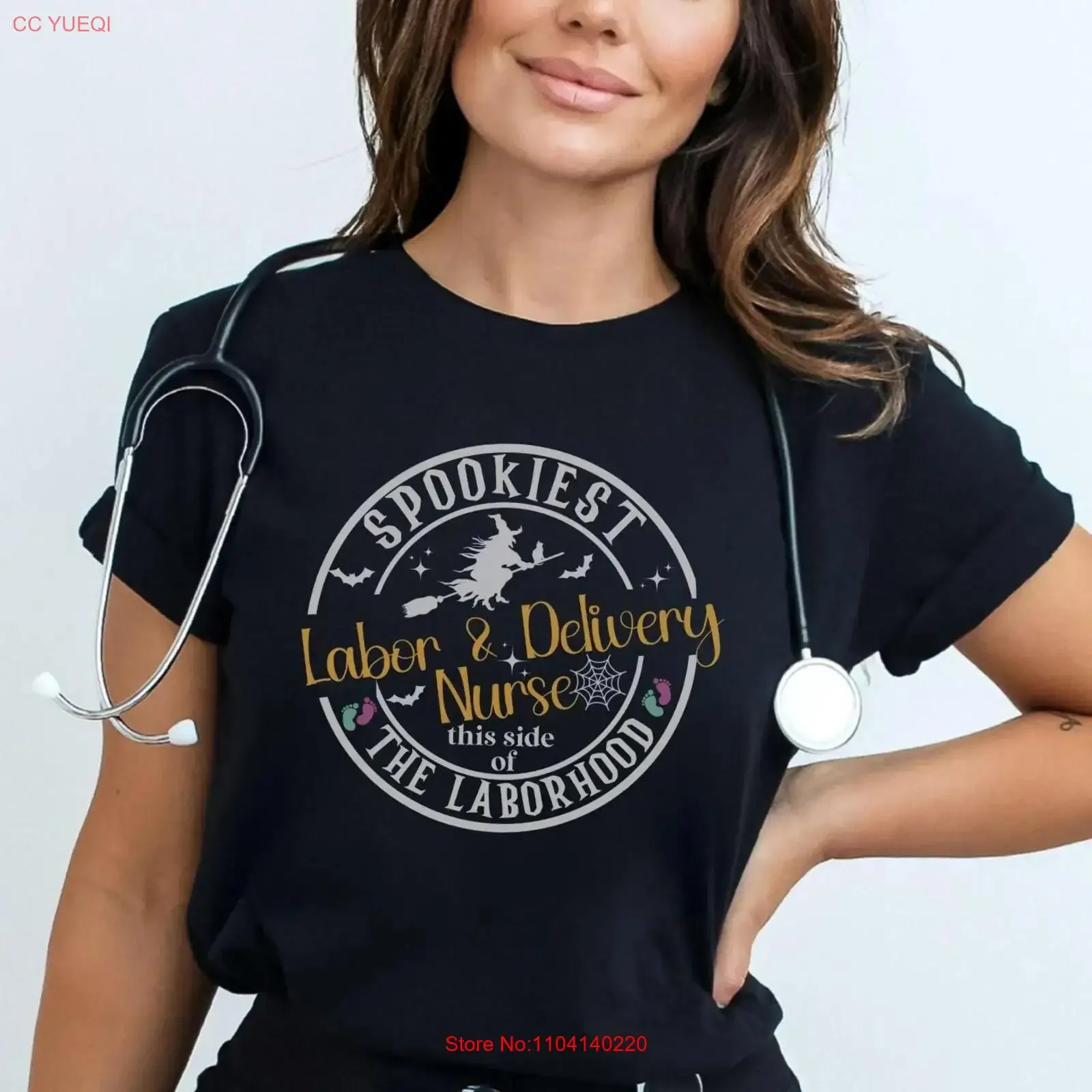 Labor and Delivery Nurse Halloween T Shirt Spooky L D for Hospital Party Ob tee Crew Midwife  vintage Washed Breathable Soft