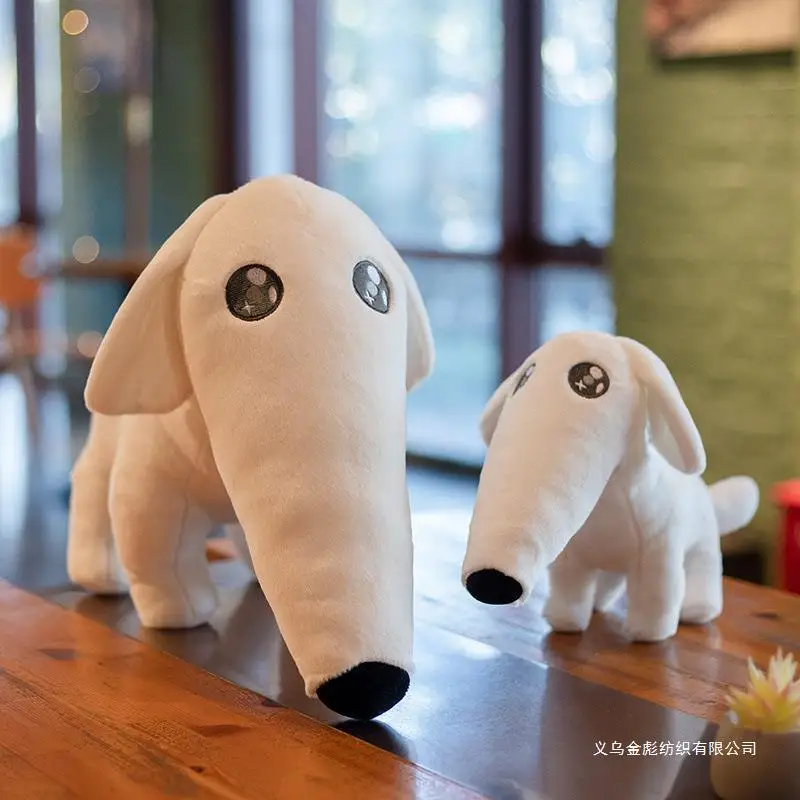 Funny Long Nose Borzoi Dog Plush Doll Let Me Do It for You Meme Stuffed Puppy Toy Soft White Dog Plushie Gift for Friends