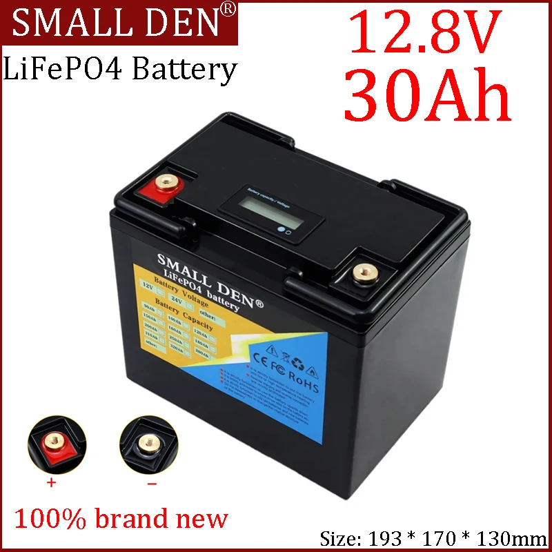 

NEW 12V 30Ah LiFePO4 battery 12.8V lithium iron phosphate for RV campers golf carts, off-road off grid solar wind energy battery