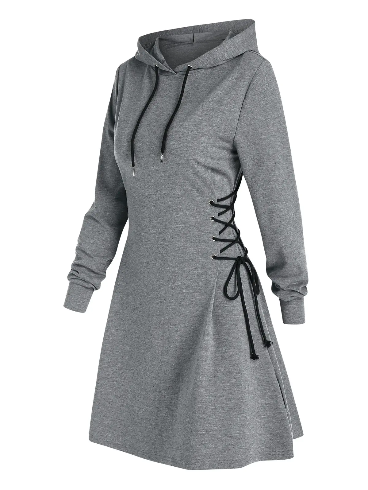 Proximity Wstring-Mini robe à capuche décontractée pour femme, manches longues, robe de soirée d'automne