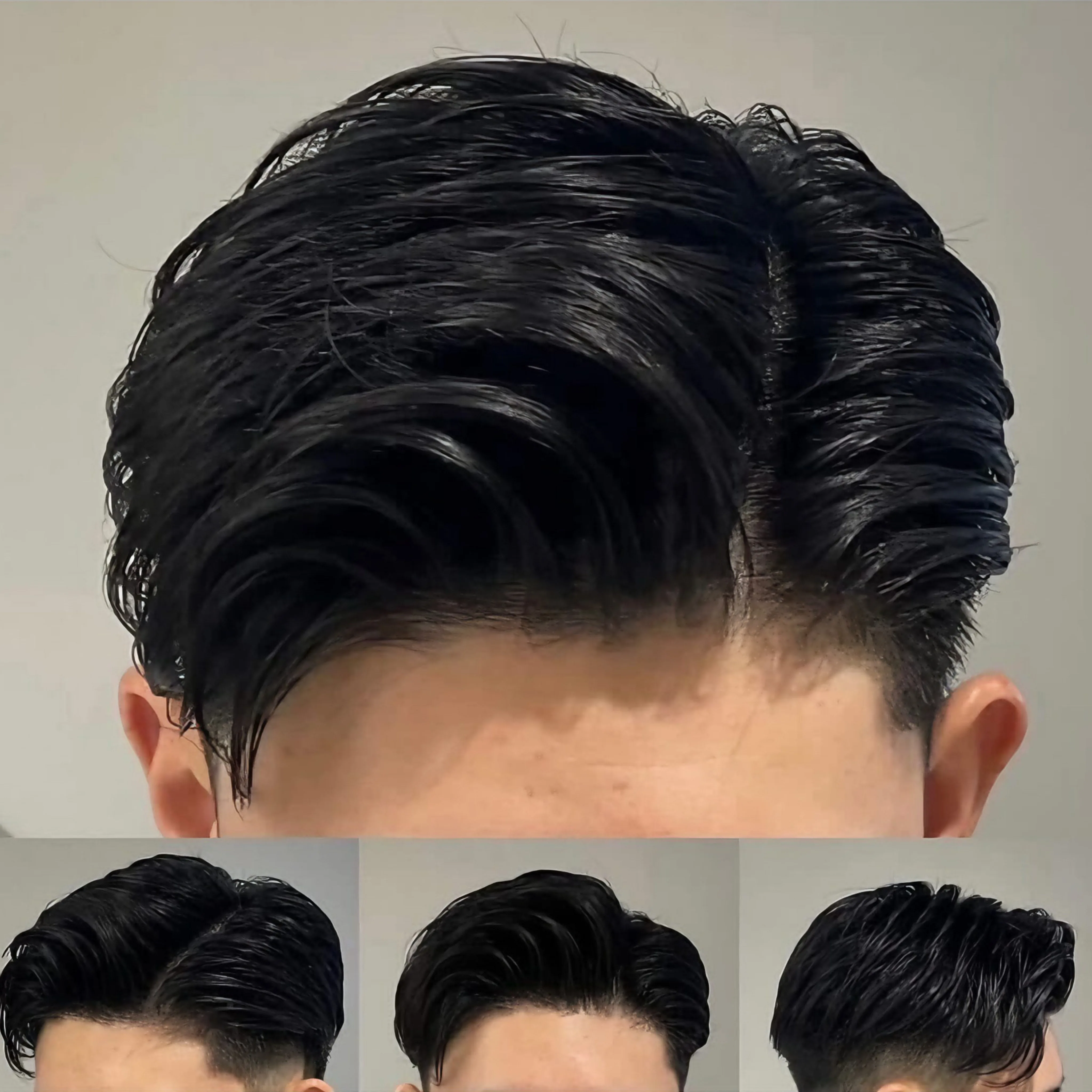 غير قابل للاكتشاف 110%-130% الكثافة دائم الدانتيل السويسري والجلد الرقيق بولي PU الرجال الشعر المستعار الرجال الشعرية الاصطناعية شعر مستعار وحدة استبدال