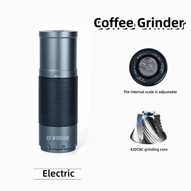 New 800mAh Electric Coffee Grinder Coffee Burr Grinder Adjustable Bean Grinding Machine Type-C Charging Portable Coffee Grinder